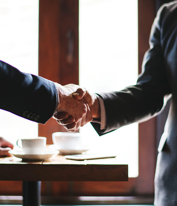 Handshake symbolising a successful agreement.